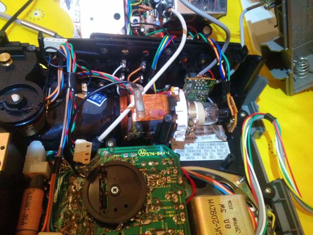 Die Bildröhre, die gehackt werden soll.